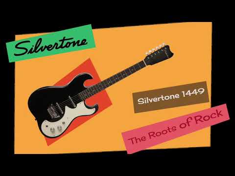 Silvertone 1449 Solid-Body Electric Guitar. Red Silver Flake Burst.  Comes With Free Silvertone Gig Bag! image 3