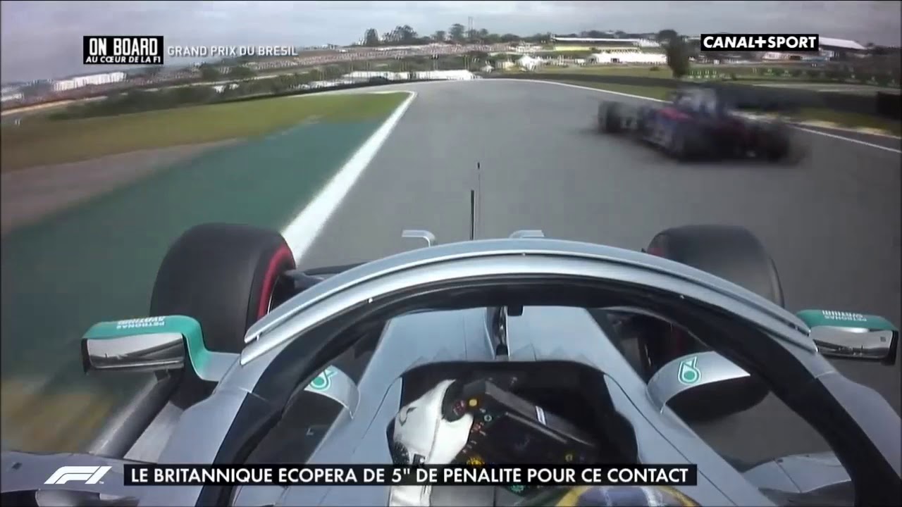 Lewis Hamilton Crashes Into Alex Albon - Brazil 2019