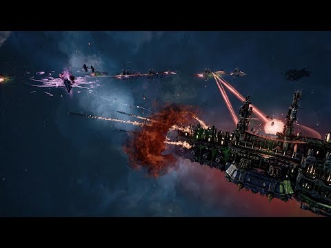 Chaos (Slaanesh Fleet) vs Imperial Navy! Rank 66 - Battlefleet Gothic Armada