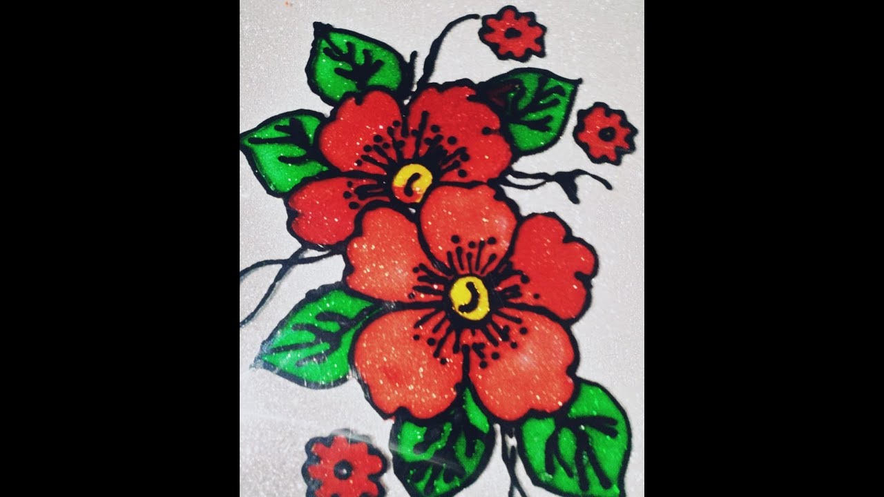 GLASS PAINTING DEMO TUTORIAL/Start to framing/wall decor DIY