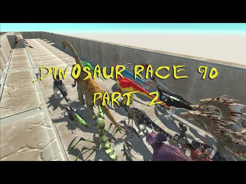 DINOSAUR RACE 90 PART 2(all units race) - Animal Revolt Battle Simulator