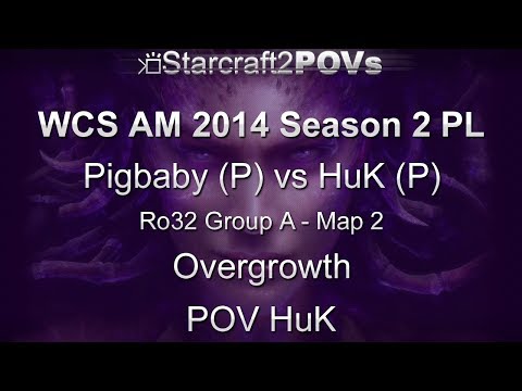 SC2 HotS - WCS AM 2014 S2 PL - Pigbaby vs HuK - Ro32 Group A - Map 2 - Overgrowth - HuK