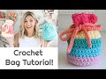 Drawstring Crochet Bag Tutorial - Star Stitch