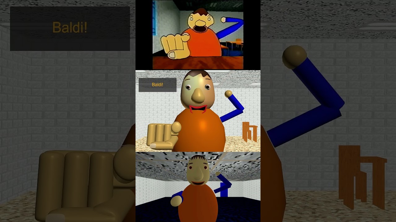 Baldi gets bullied Animation Comparison (Original, Extra Keyframes, SFM) #baldisbasics #shorts