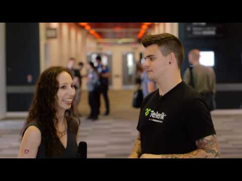 Todd Motto catches up with Shmuela Jacobs during Angular Connect 2016