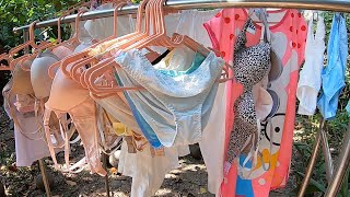 先生が服を乾かすのを手伝ってください - My teacher asked me to help her drying her clothes