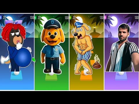 SHERIFF LABRADOR EXE vs DOBIE EXE vs SHERIFF PAPILLON EXE x Coffin Dance | part 48 Tiles Hop 