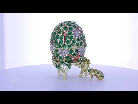 1902 Clover Leaf Royal Russian Egg With Brooch And Pendant - YCL-10