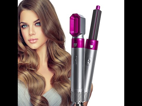 5-in-1 Hot Air Brush Hair Volumizer Straightener and Curler Hair Styling Device