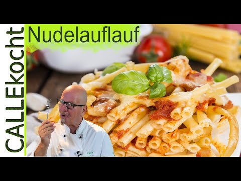 Nudelauflauf mit Schinken und Käse. Lecker, einfach, schnell. Rezept