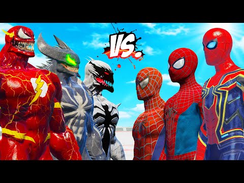 SPIDER-MAN TRIO vs VENOM TRIO - EPIC SUPERHEROES WAR
