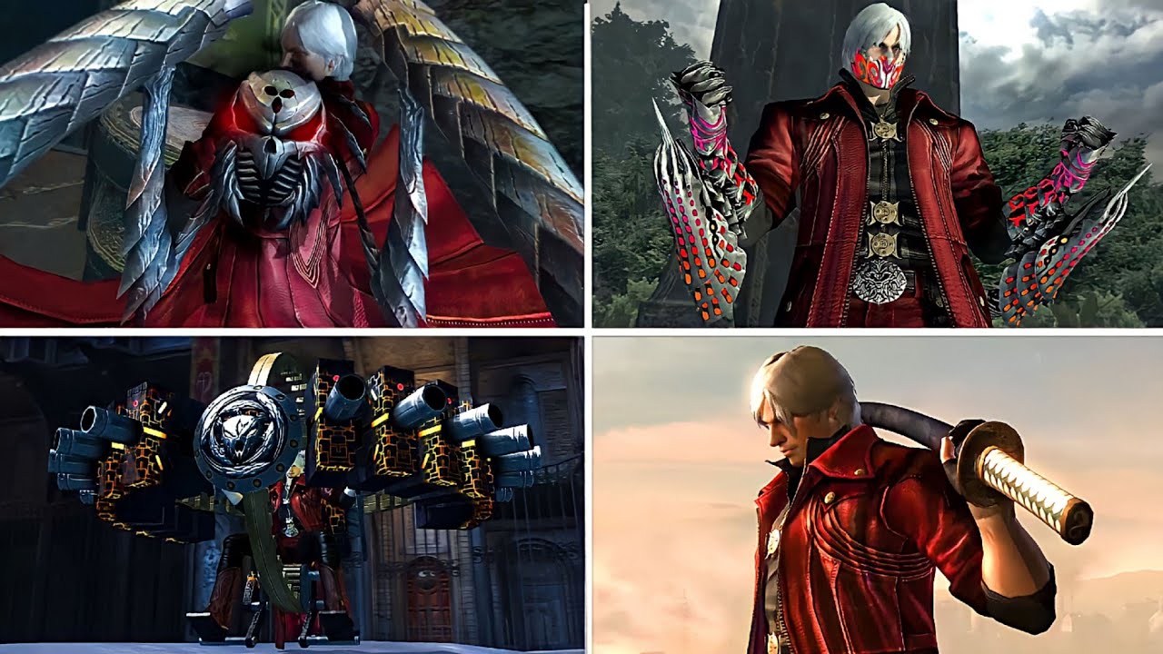 Devil May Cry 4 - All Dante Weapons Cutscenes