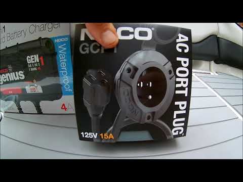 Installing Boat Onboard Battery Charger & through the hull connector Noco Genius Gen 1 Mini Yamaha