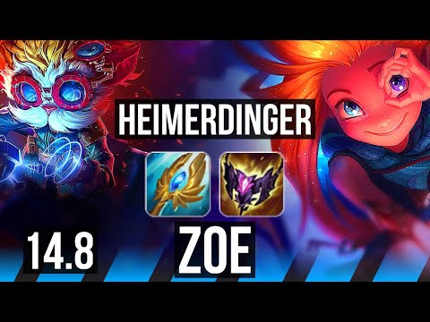 HEIMERDINGER vs ZOE (MID) | 11/2/5, 500+ games | NA Master | 14.8