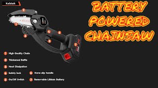 Mini Electric Chainsaw, 4 Inch 21VCordless Kebtek