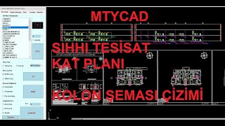 MTYCAD SIHHI TESİSAT KAT PLANI KOLON ŞEMASI ÇİZİMİ