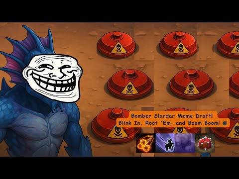 Bomber Slardar Meme Draft! Blink In, Root 'Em, and Boom Boom!💣#dota2 #abilitydraft #noobdrafter