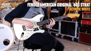 Video thumbnail for No Talking...Just Tones | Fender American Original '60s Stratocaster | Rosewood - Olympic White by Peach Guitars