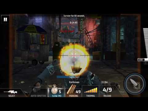 Kill Shot Bravo Region 10 battle Hardened Mission 1 - Survive for 60 seconds (NO POWER UP)
