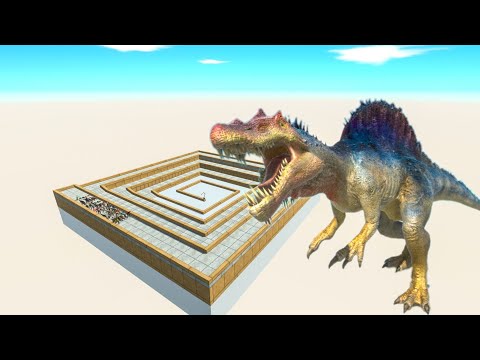 All Unit Escape From Spinosaurus - Last Survivor - Animal Revolt Battle Simulator
