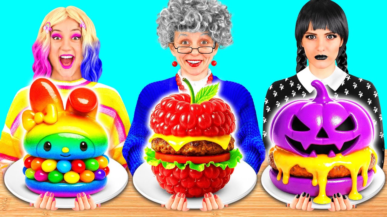 Wednesday vs おばあちゃんの料理チャレンジ | 面白いキッチンハック ChallengeTeen