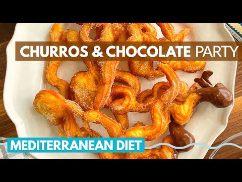 "THICK AS PUDDING" SPANISH HOT CHOCOLATE DRINK and SQUIGGLY CHURROS. It's a PARTY on a PLATE!
