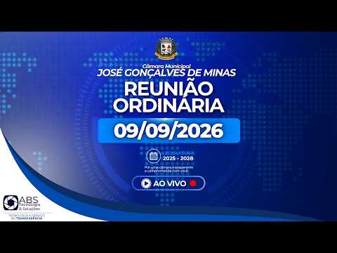 Reunião Ordinária - 09/09/2026 | Câmara Municipal de José Gonçalves de Minas