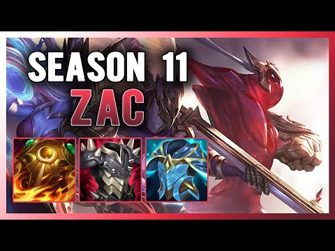 SEASON 11 ZAC SUPPORT GUIDE AND GAMEPLAY | BUILD+RUNES