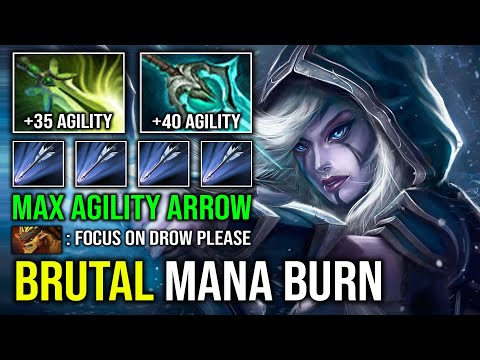 BRUTAL Mana Burn Frost Arrow 100% Hard Counter Tank with Max Agility Speed Drow Ranger Dota 2