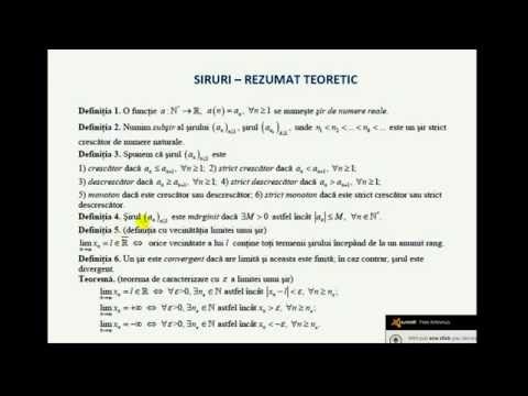XI-Analiza matematica - Sinteze siruri - Excelenta si performanta
