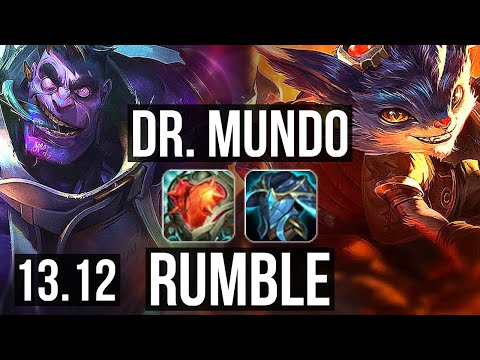 DR. MUNDO vs RUMBLE (TOP) | 1500+ games, 4/1/2, 800K mastery | KR Master | 13.12