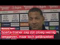 Fraser over zuur gelijkspel Sparta: 'Nu overheerst teleurstelling, morgen ben ik supertrots'