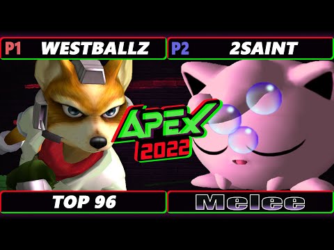 Apex 2022 - Westballz (Fox, Falco) Vs. 2Saint (Jigglypuff) - SSBM Melee Tournament