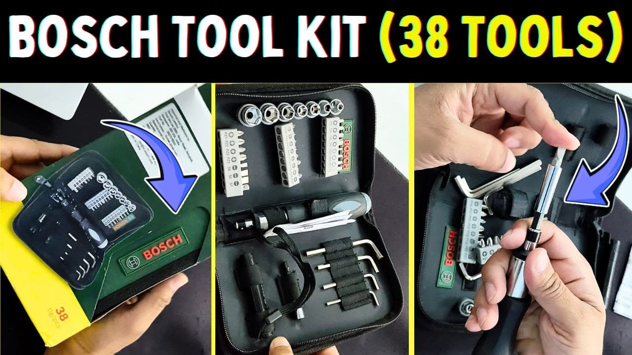 🛠️ Bosch Tool Kit for Home Use | 38 Pcs Tool Kit Mixed Screwdriver Set, Steel, Compact & Portable