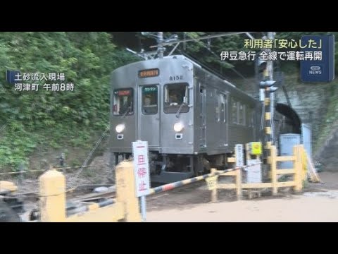 YouTube Video 一部運休していた伊豆急行が始発から全線で運転を再開　静岡・河津町