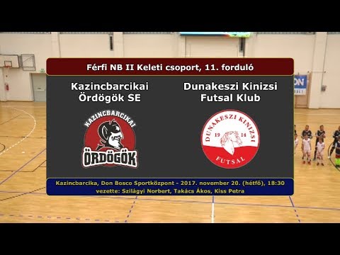 NBII: Kazincbarcikai Ördögök - Dunakeszi Kinizsi 2-3 (2017.11.20, összefoglaló)