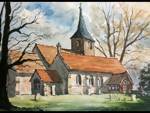Thumbnail of Roxwell Church, Essex. (watercolour demonstration) Thumbnail of Roxwell Church, Essex. (watercolour demonstration)