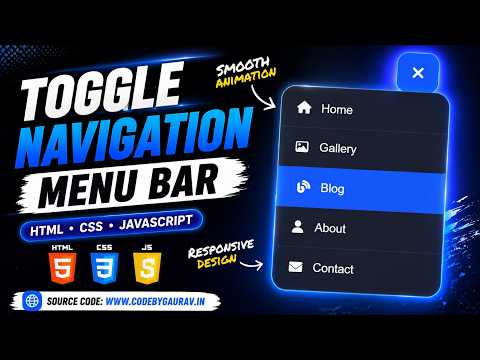 Creative Toggle Navigation Menu Using Html Css Javascript Modern Idea Webdesign Htmlcss Ui