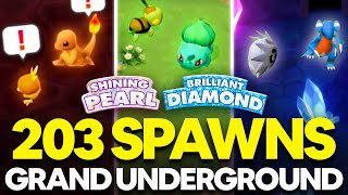 All 203 Grand Underground Pokemon Spawns in Brilliant Diamond and Shining Pearl