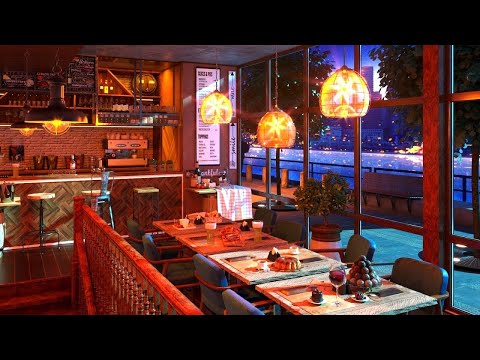 Rainy Night at the Cafe -Jazz with People Talking - Music for Sleep, Work, Meditation & Study