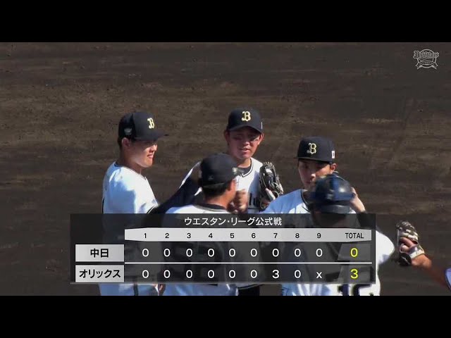 【ファーム】見事な完封リレー!! バファローズ・横山楓が今季公式戦初セーブで締める!!  2023年6月17日 オリックス・バファローズ 対 中日ドラゴンズ