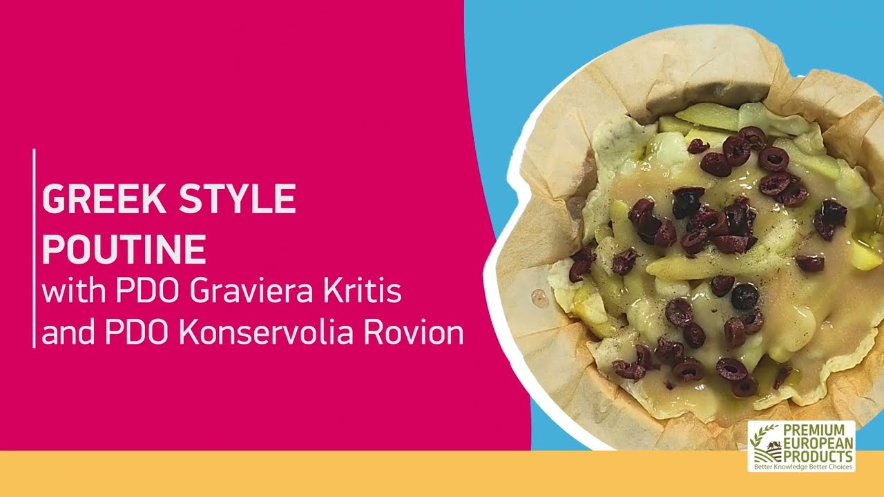 GREEK STYLE POUTINE with PDO Graviera Kritis and PDO Konservolia Rovion (english)