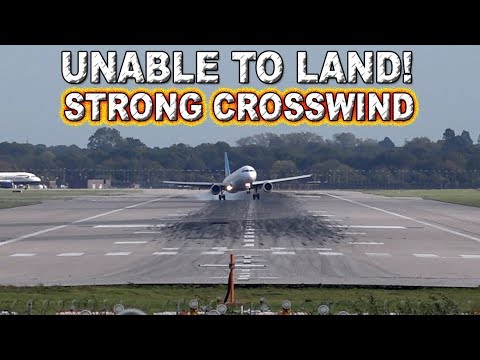 Airbus UNABLE TO LAND due to Strong Crosswind