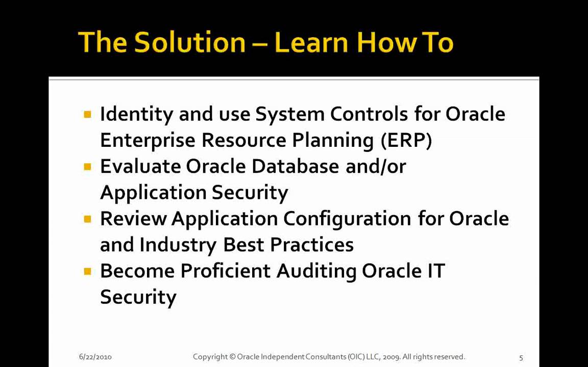 OIC Oracle GRC Professional Development Program (PDP) for Auditors