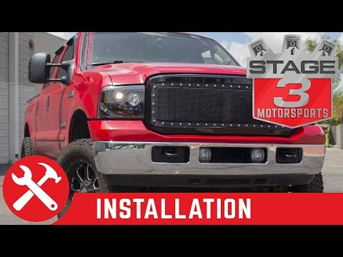 2005-2007 F250 & F350 Evolution Stainless Steel Wire Mesh Bolt On Grille Install