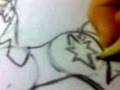 Девочка 7ми лет рисует пони из мультфильма "Дружба это чудо" 