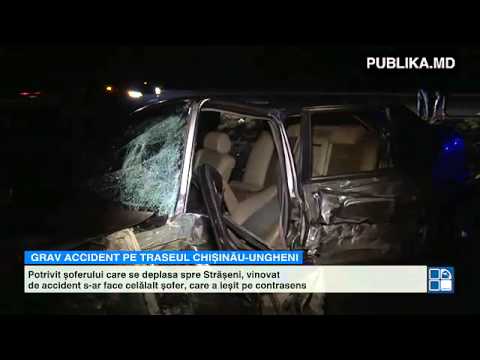 Tragedie pe traseul Chișinău Ungheni.Două maşini s-au izbit violent, iar una a fost aruncată în câmp