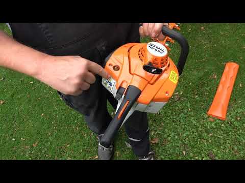 Stihl petrol hedge trimmer HS 56 C-E product presentation and how to start the hedge trimmer
