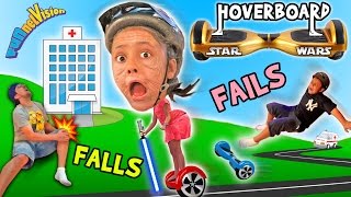 Little Granny Lightsaber! HOVERBOARD Family Fails and Falls! (Star Wars FUNnel Vision Vlog)