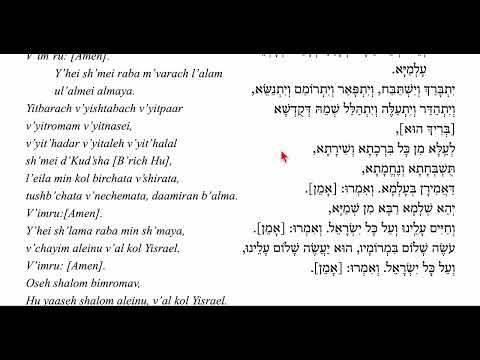 Mourner's Kaddish (Read) Learner Speed